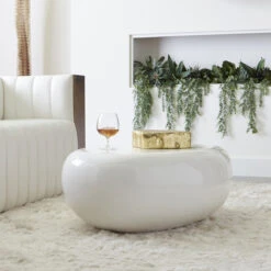River Stone Small White Coffee Table - White 7 River Stone Small White Coffee Table - White -Scout Design Studio 7609c61b18b0e2cf19a495f43a5244ac