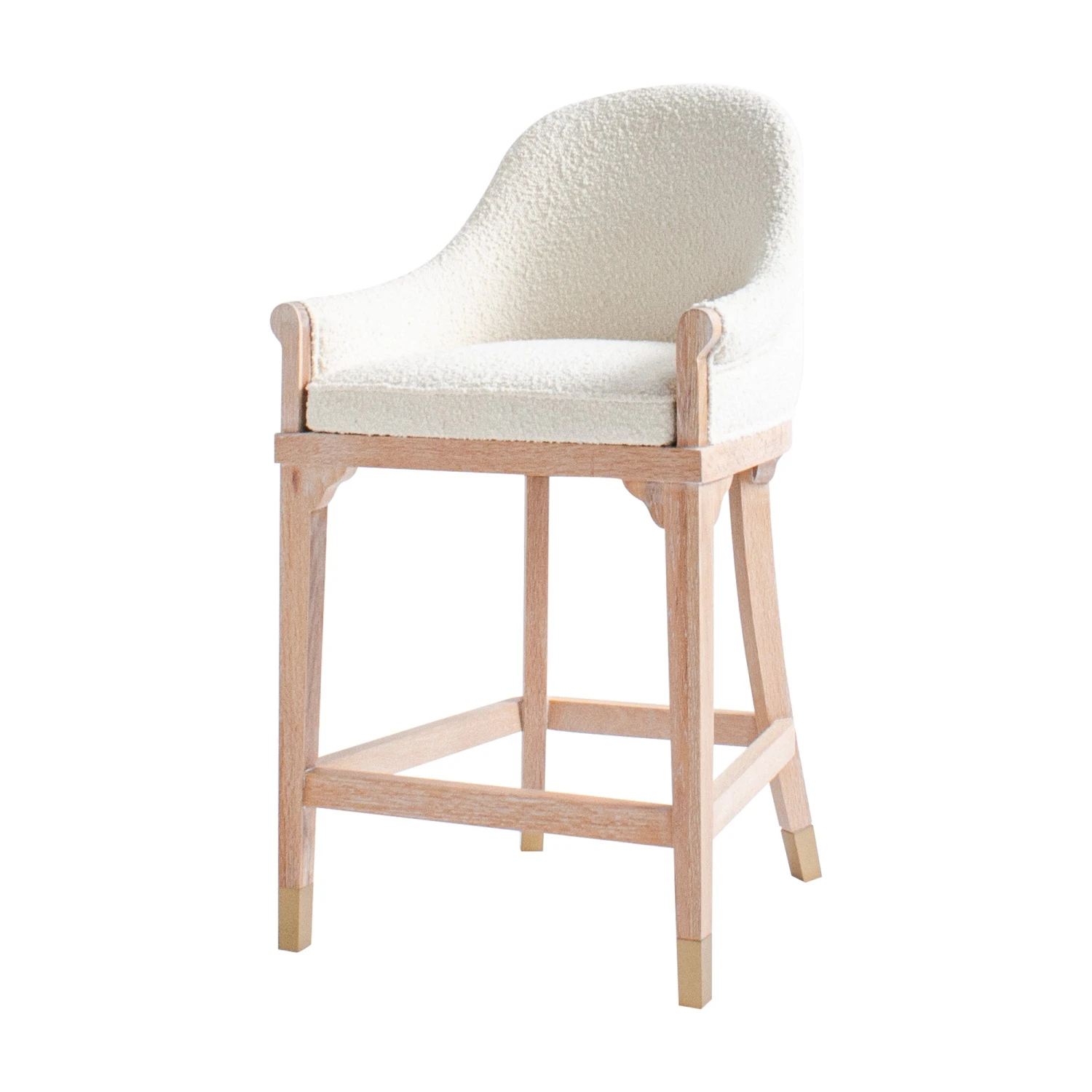Adele Counter Stool In Ivory Boucle 1 Adele Counter Stool In Ivory Boucle