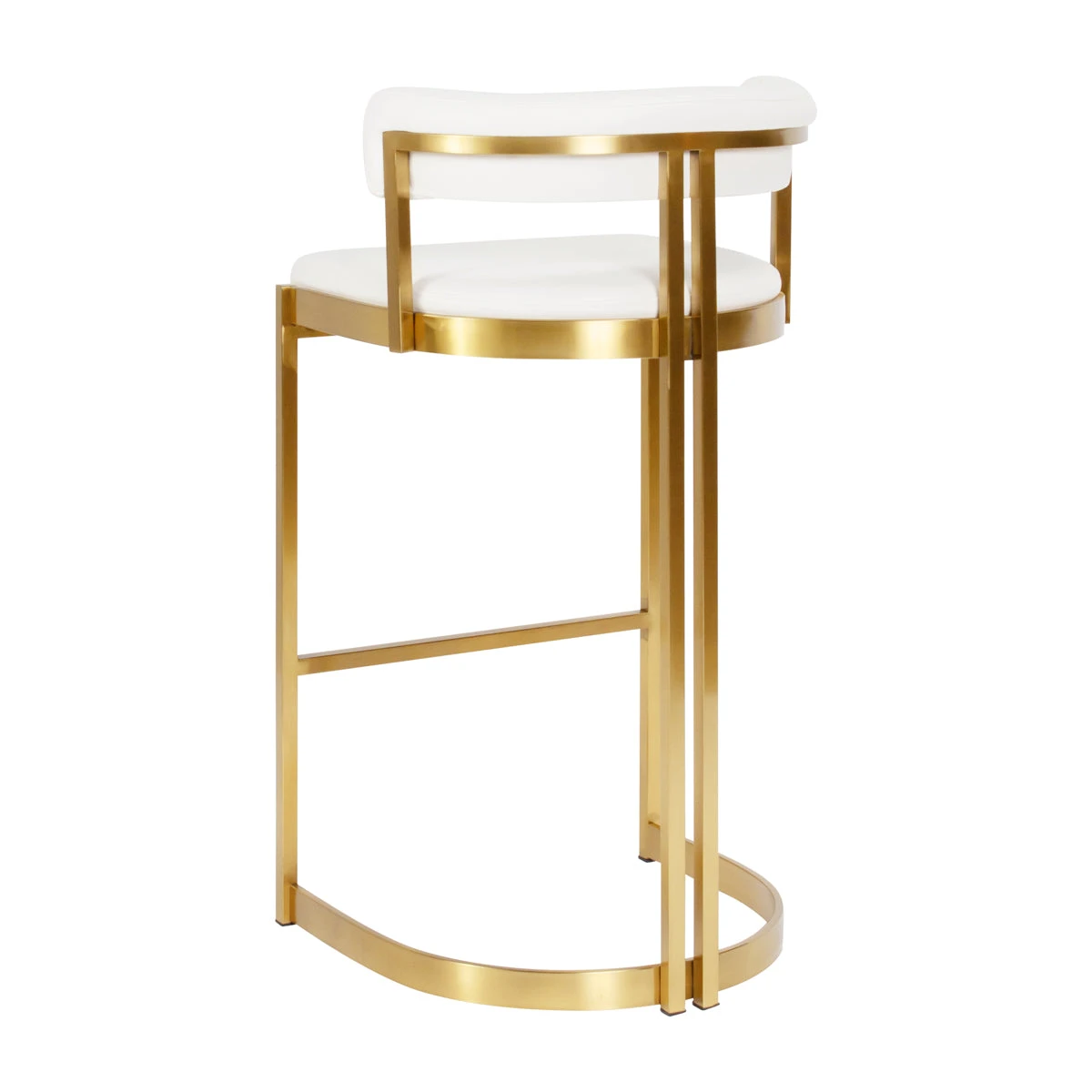 Ballantine Bar Stool In White Leather Brass 3 Ballantine Bar Stool In White Leather Brass - Image 3
