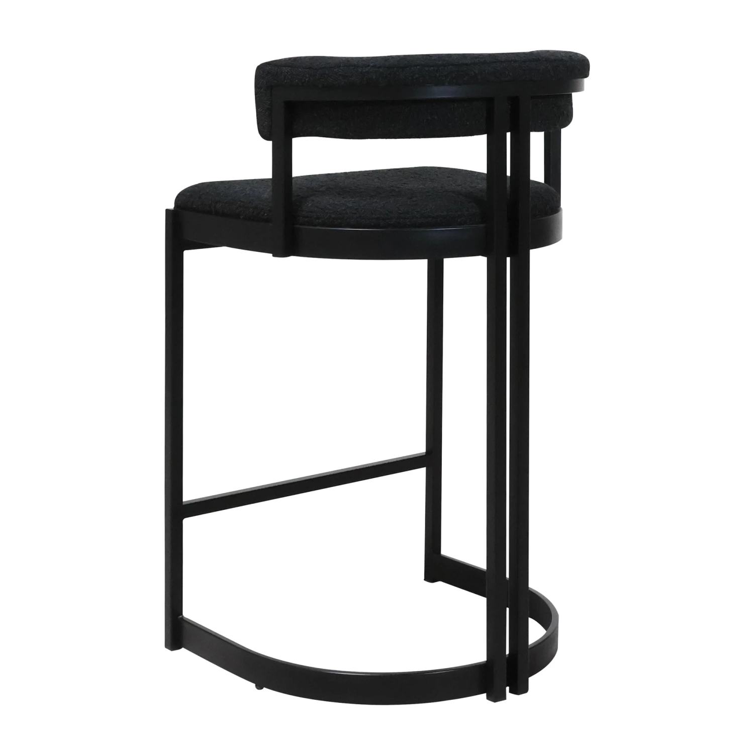 Ballantine Counter Stool In Matte Black Black Boucle 3 Ballantine Counter Stool In Matte Black Black Boucle - Image 3