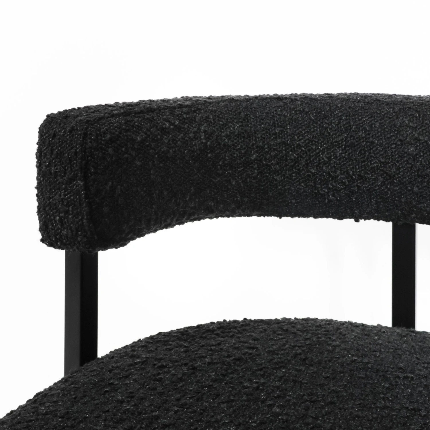 Ballantine Counter Stool In Matte Black Black Boucle 5 Ballantine Counter Stool In Matte Black Black Boucle - Image 5
