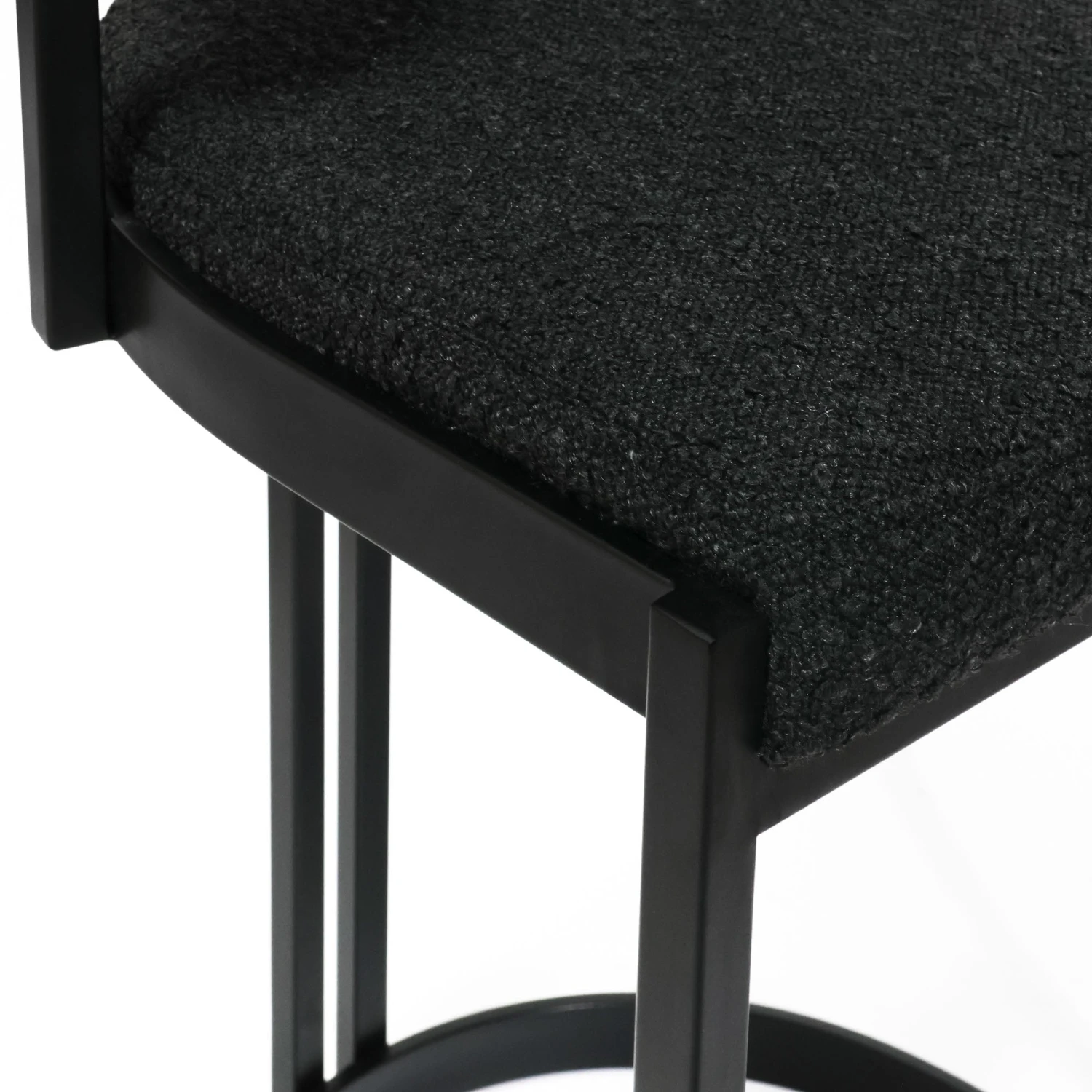 Ballantine Counter Stool In Matte Black Black Boucle 6 Ballantine Counter Stool In Matte Black Black Boucle - Image 6