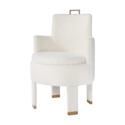 Scout Design Studio 9 Barrel Dining Chair In Ivory Boucle