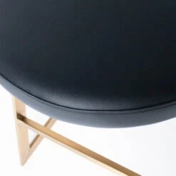 Bourbon Counter Stool In Black Leather Brass 7 Bourbon Counter Stool In Black Leather Brass -Scout Design Studio BourbonCounterStoolInBlackLeatherBrass.03