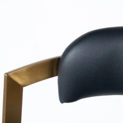 Bourbon Counter Stool In Black Leather Brass 8 Bourbon Counter Stool In Black Leather Brass -Scout Design Studio BourbonCounterStoolInBlackLeatherBrass.04