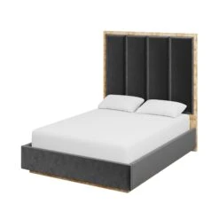 Custom Brant Bed -Scout Design Studio BrantBedinBowenCharcoalVelvet.02