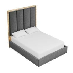 Custom Brant Bed -Scout Design Studio BrantBedinBowenCharcoalVelvet.03