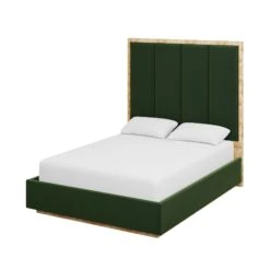 Custom Brant Bed -Scout Design Studio BrantBedinEvelynEmeraldVelvet.02