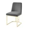 Camille Dining Chair In Grey Velvet