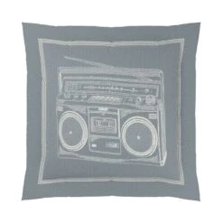 Chambray Boombox Pillow Cover