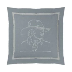Chambray Cowboy Pillow Cover