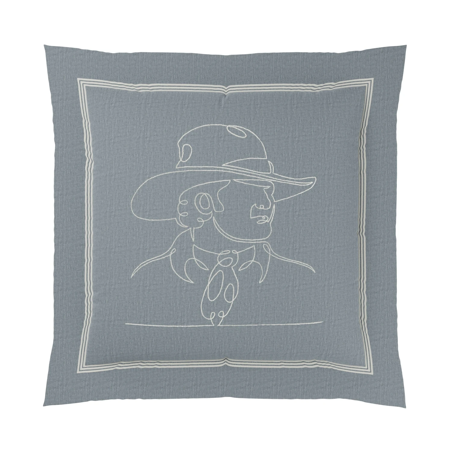 Chambray Cowboy Pillow Cover 1 Chambray Cowboy Pillow Cover