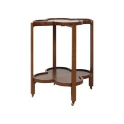 Clover Bar Cart In Walnut Veneer