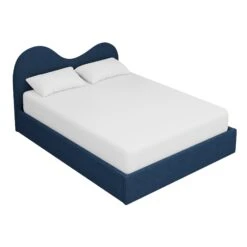 Clyde Queen Bed In Navy Boucle 7 Clyde Queen Bed In Navy Boucle -Scout Design Studio ClydeQueenBedinNavyBoucle.03