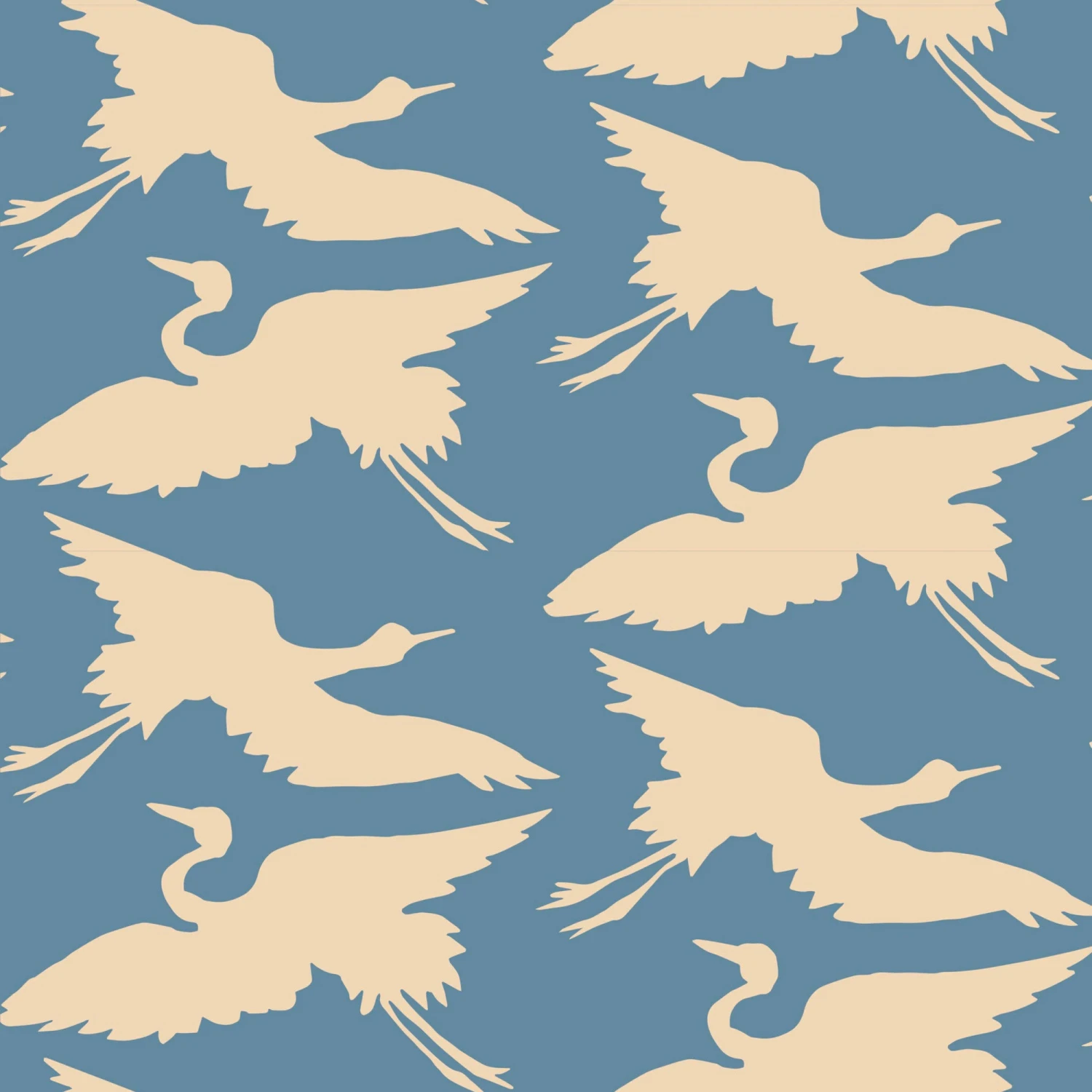 Cranes Couples - Steel Blue 1 Cranes Couples - Steel Blue