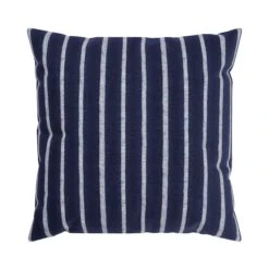 Dobby Navy & White Stripe Linen Pillow