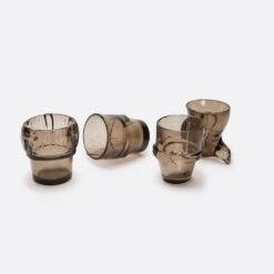 Dog Brown Stackable Glasses -Scout Design Studio DogBrownStackableGlasses.03