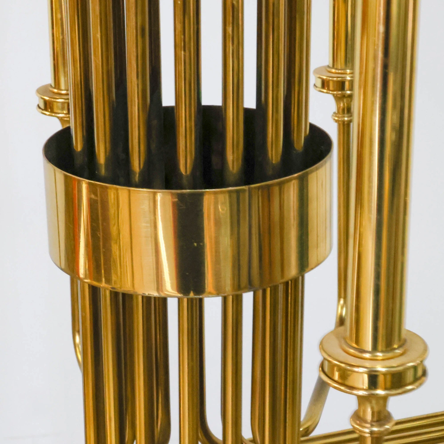 Parzinger Style Brass Chandelier Horizontal 3 Parzinger Style Brass Chandelier Horizontal - Image 3
