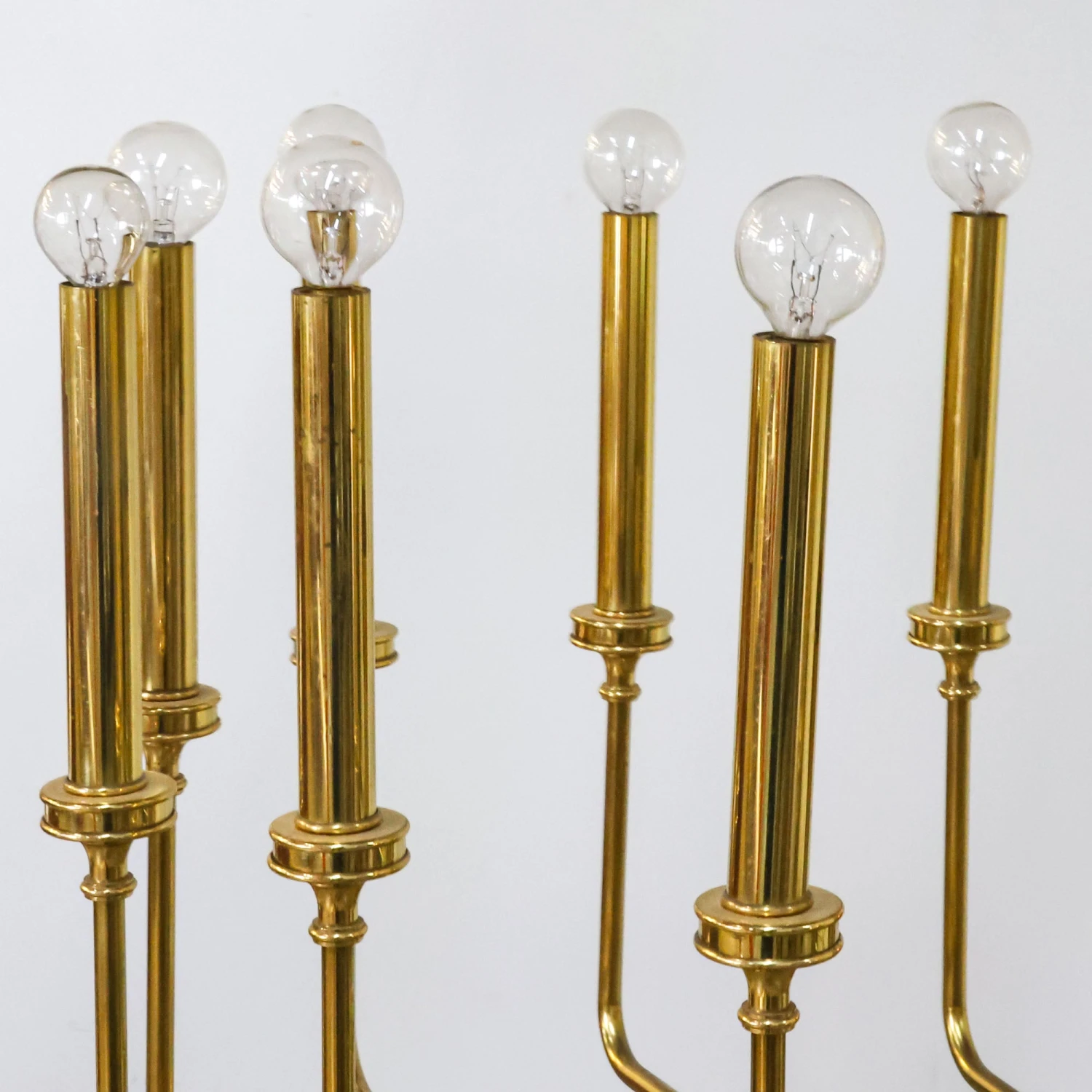 Parzinger Style Brass Chandelier Horizontal 4 Parzinger Style Brass Chandelier Horizontal - Image 4