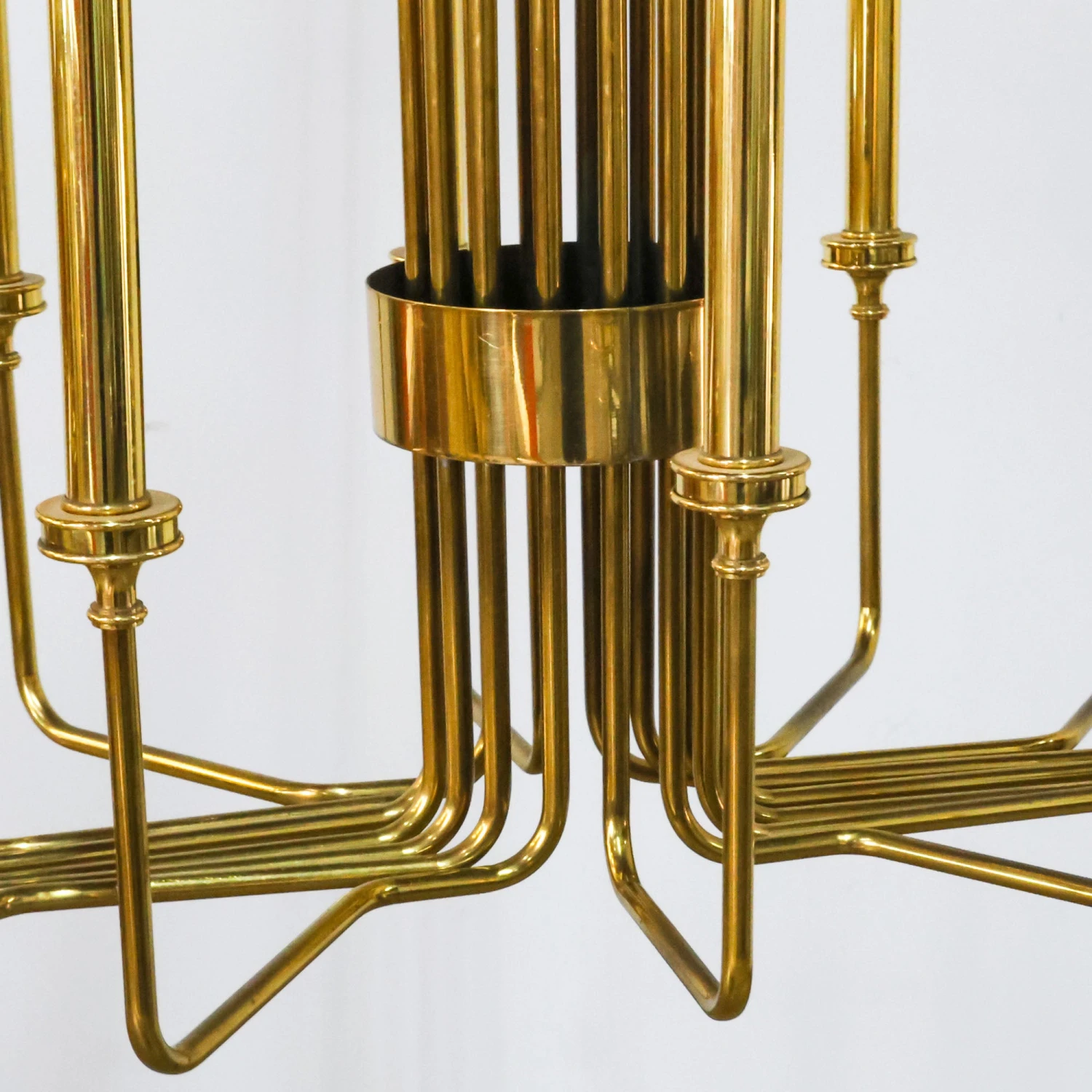 Parzinger Style Brass Chandelier Horizontal 5 Parzinger Style Brass Chandelier Horizontal - Image 5