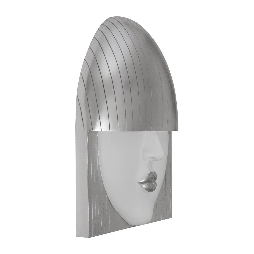 Fashion Faces Large Kiss Wall Art - Silver 2 Fashion Faces Large Kiss Wall Art - Silver - Image 2