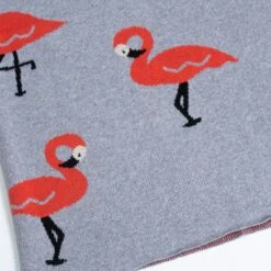 Flamingo Throw Blanket - Grey -Scout Design Studio Flamingo 20Throw 20Blanket 20 20Grey.03