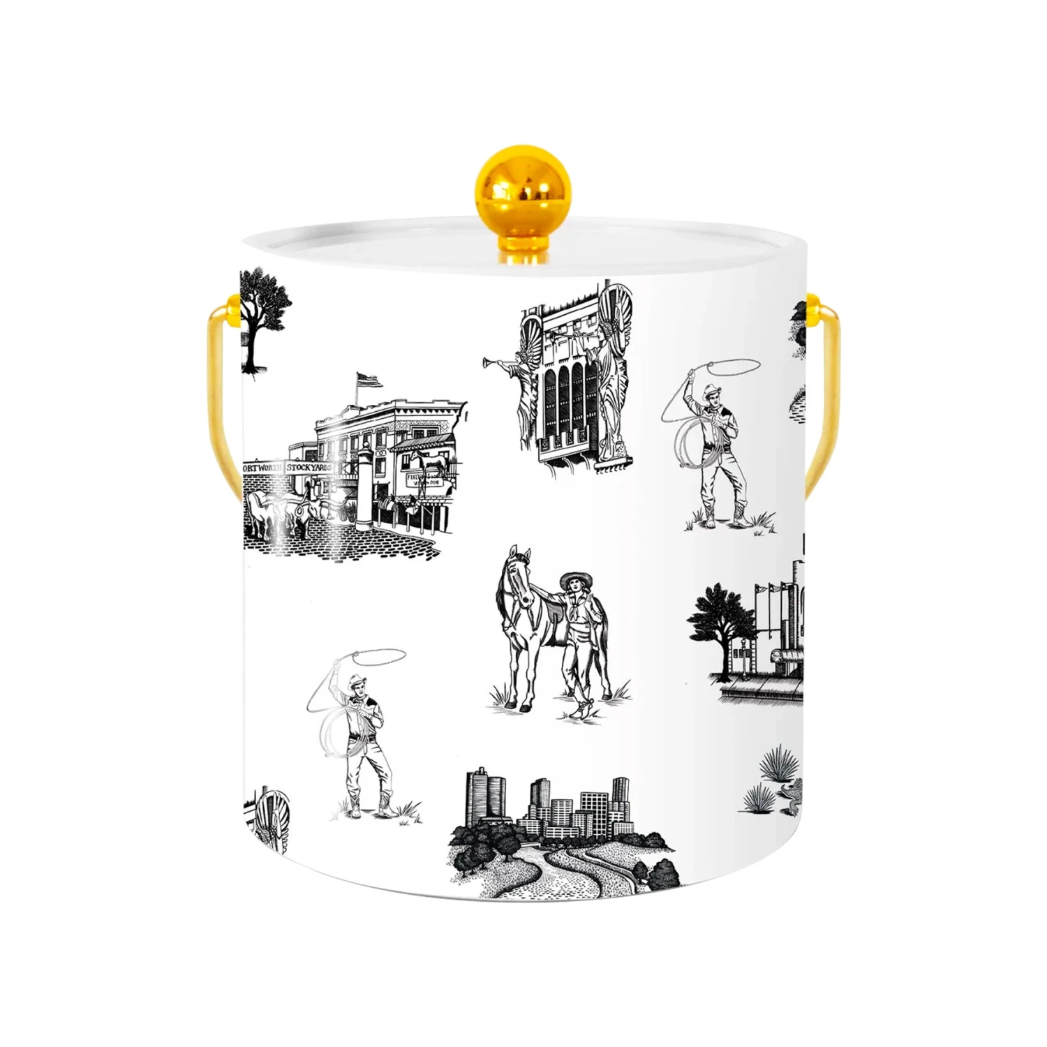 Fort Worth Toile Ice Bucket 1 Fort Worth Toile Ice Bucket