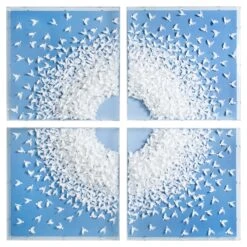 Four Panel Paper Birds