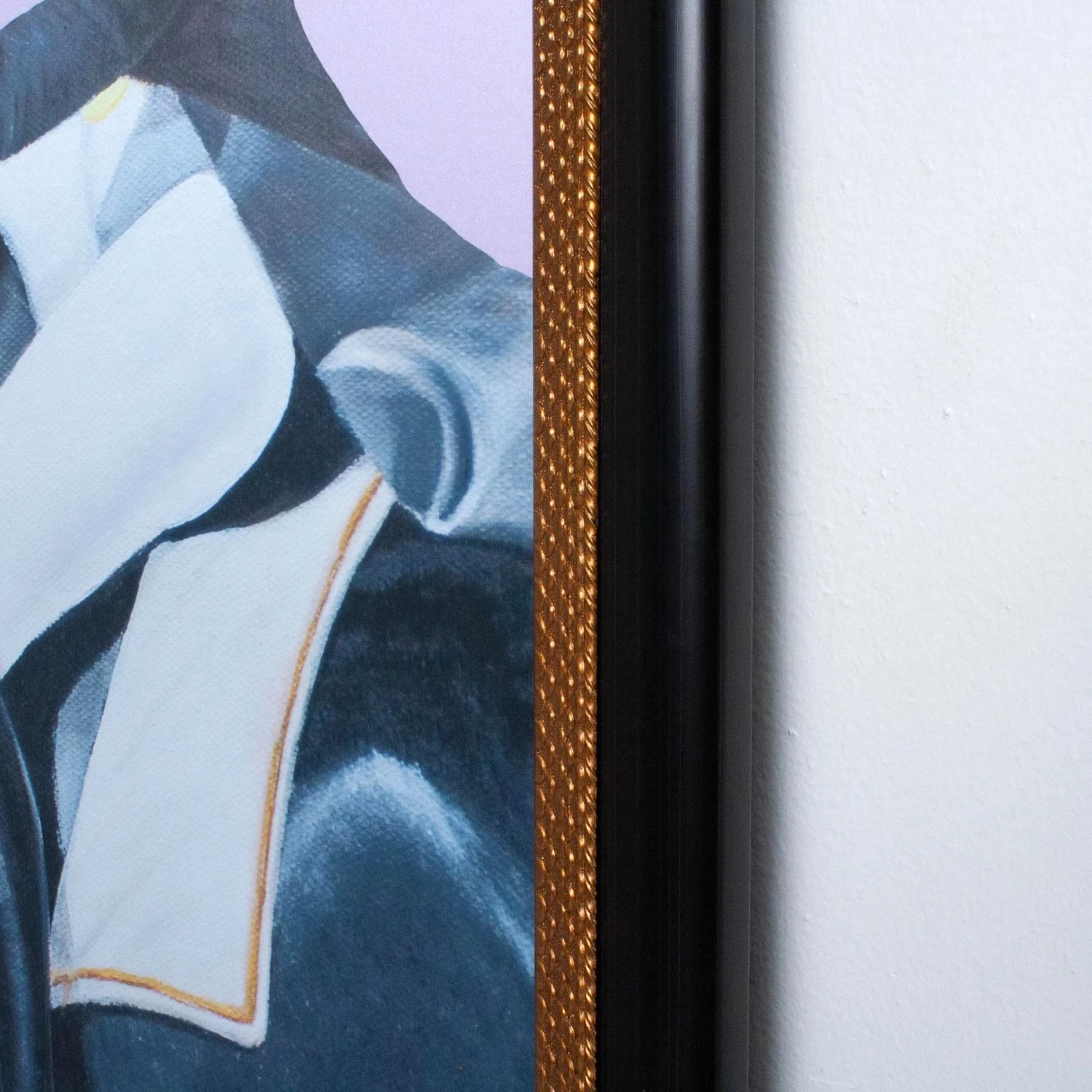 Framed Equestrian Artwork On Silk Cloth - Lavender 4 Framed Equestrian Artwork On Silk Cloth - Lavender - Image 4