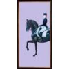 Framed Equestrian Artwork On Silk Cloth - Lavender