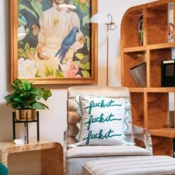 Fuck It Large Scallop Pillow Cover - Emerald 10 Fuck It Large Scallop Pillow Cover - Emerald -Scout Design Studio FuckItPillow ScallopedEmerald.06