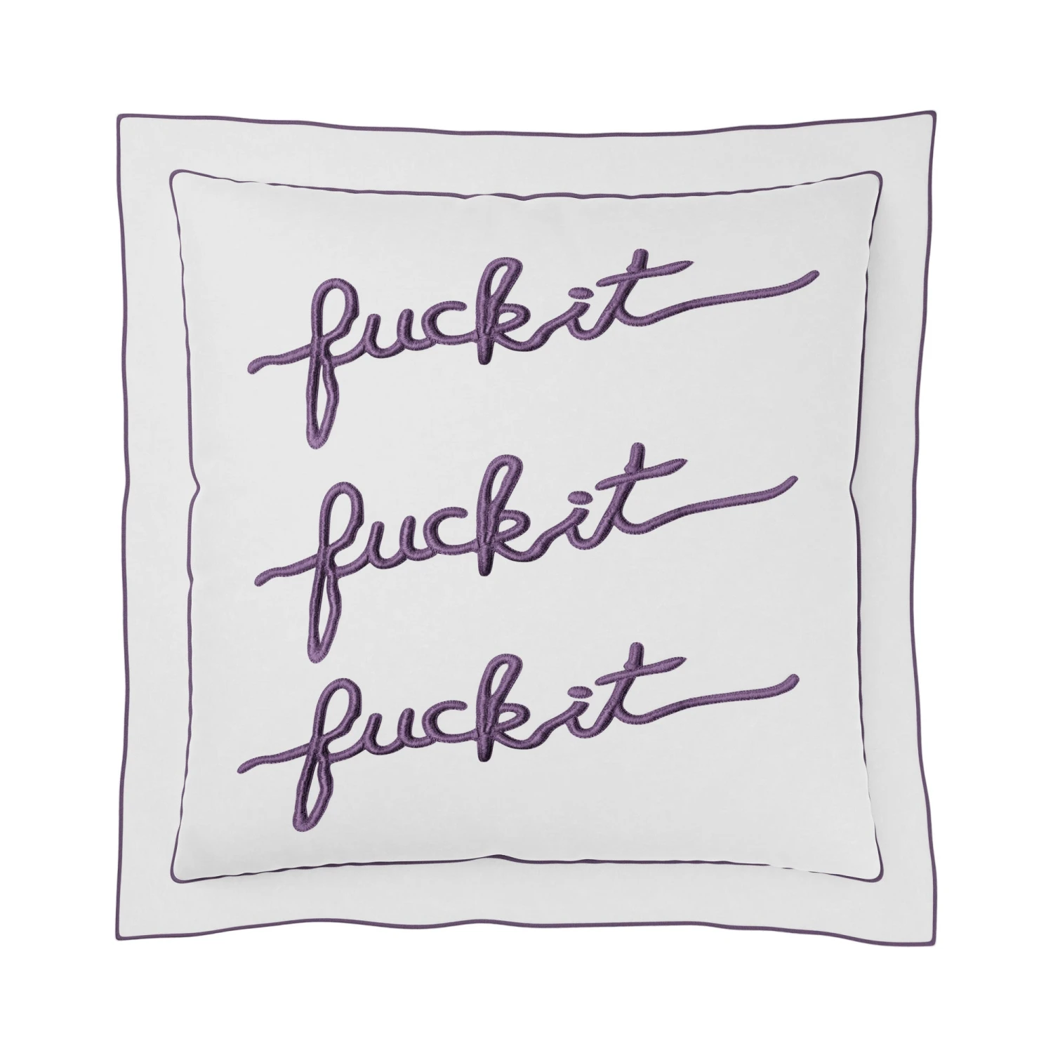 Fuck It Square Pillow Cover - Lavender 1 Fuck It Square Pillow Cover - Lavender