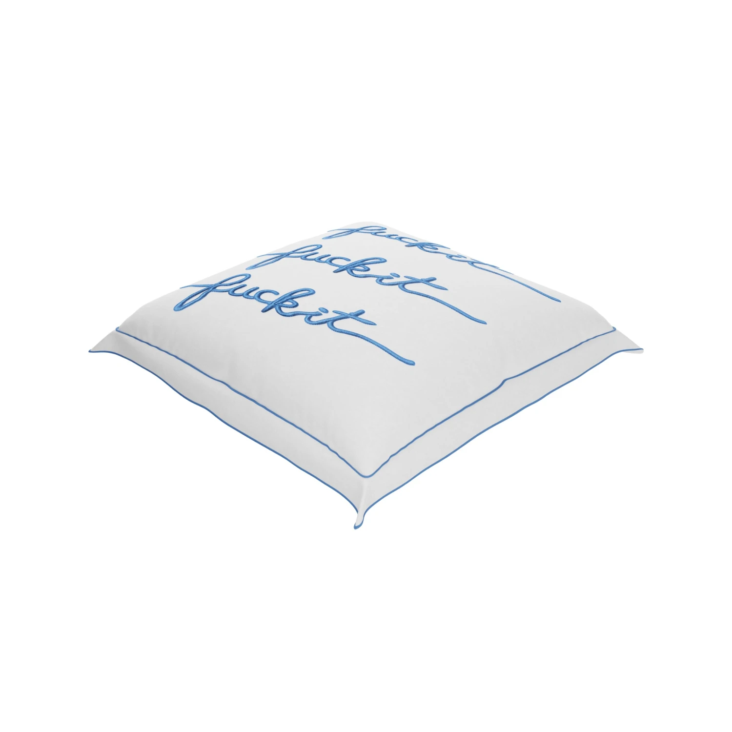 Fuck It Square Pillow Cover - Sapphire 2 Fuck It Square Pillow Cover - Sapphire - Image 2