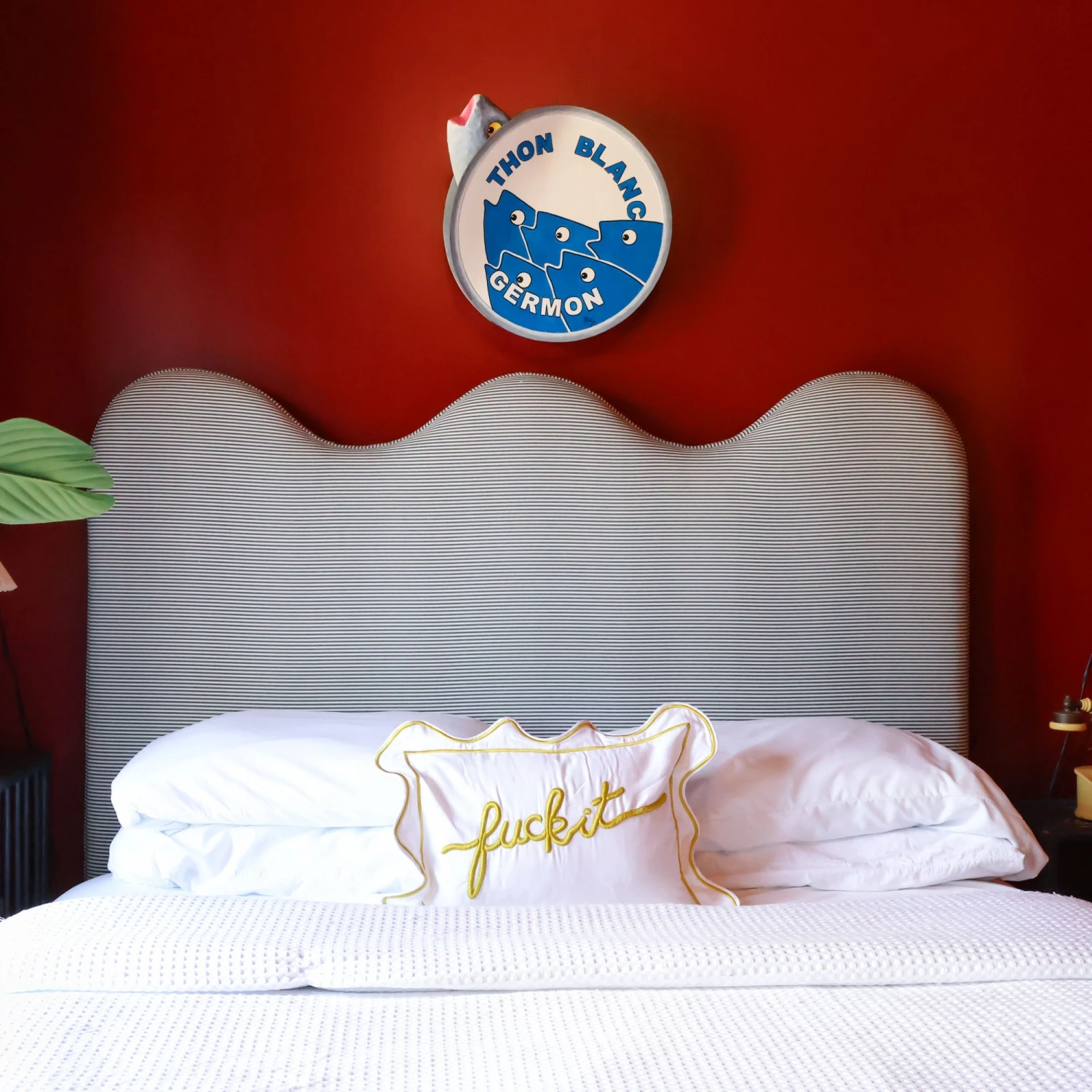 Fuck It Small Scallop Pillow Cover - Chartreuse 2 Fuck It Small Scallop Pillow Cover - Chartreuse - Image 2