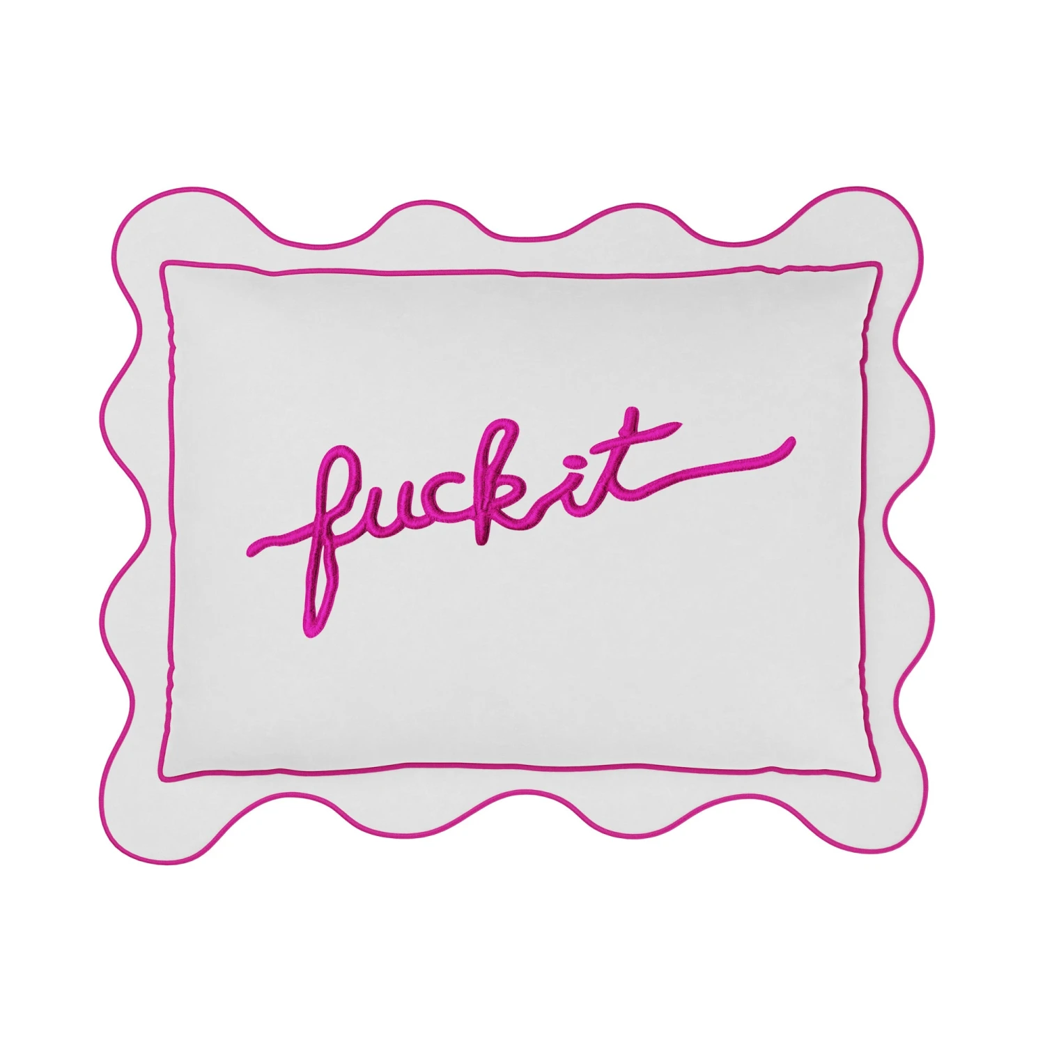 Fuck It Small Scallop Pillow Cover - Magenta 1 Fuck It Small Scallop Pillow Cover - Magenta