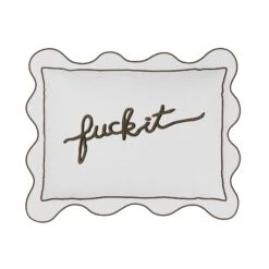 Fuck It Small Scallop Pillow Cover - Slate