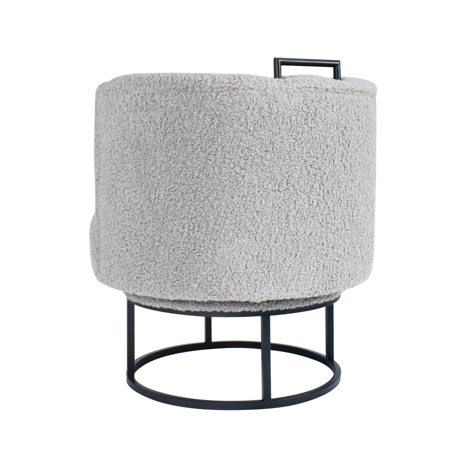 Gunter Swivel Chair In Grey Boucle Matte Black 3 Gunter Swivel Chair In Grey Boucle Matte Black - Image 3