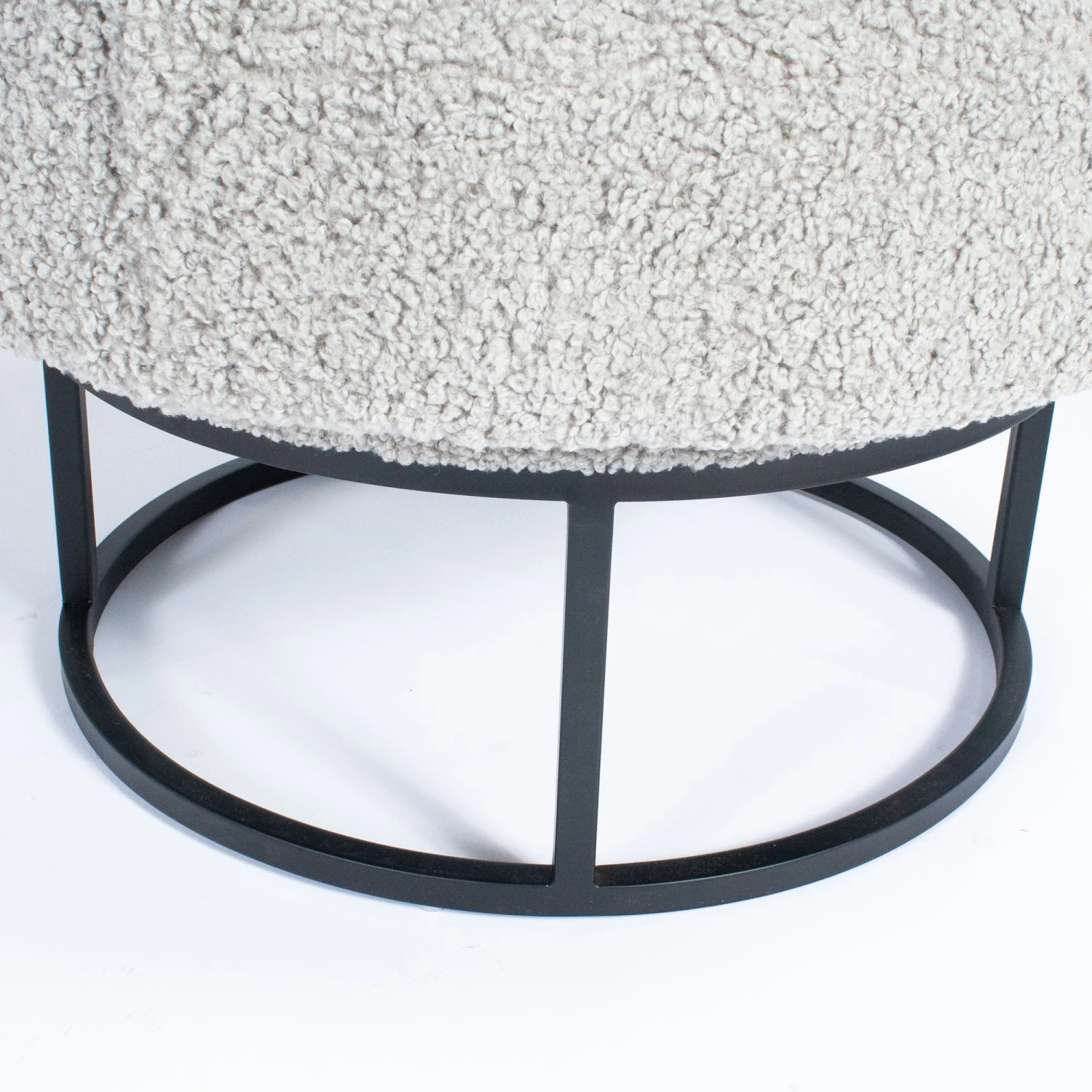 Gunter Swivel Chair In Grey Boucle Matte Black 8 Gunter Swivel Chair In Grey Boucle Matte Black - Image 8