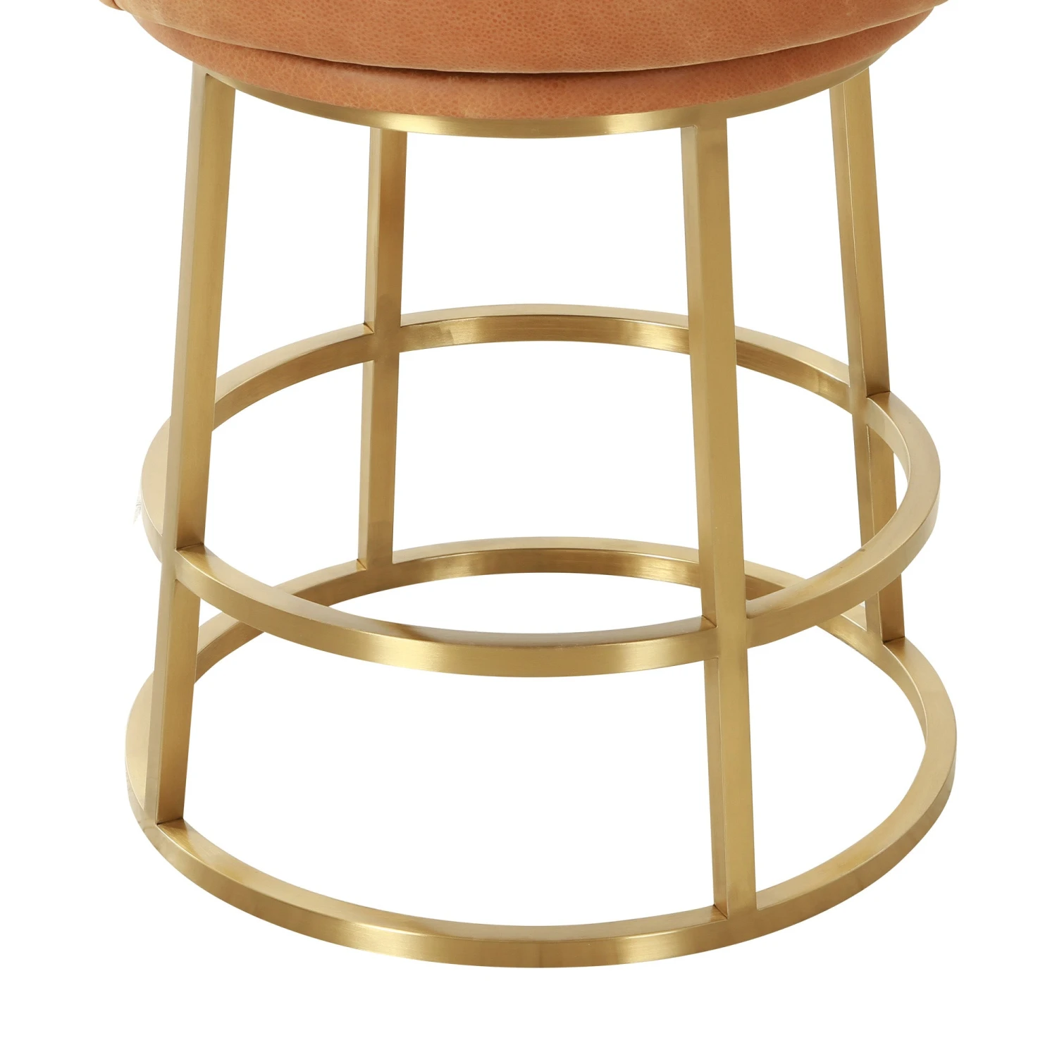 Rosita Swivel Counter Stool In Tobacco Leather 4 Rosita Swivel Counter Stool In Tobacco Leather - Image 4