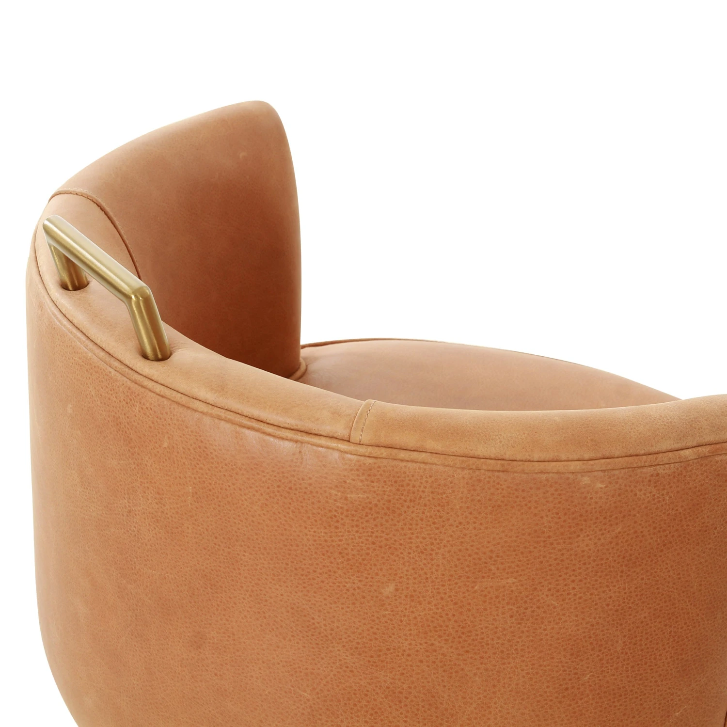 Rosita Swivel Counter Stool In Tobacco Leather 6 Rosita Swivel Counter Stool In Tobacco Leather - Image 6