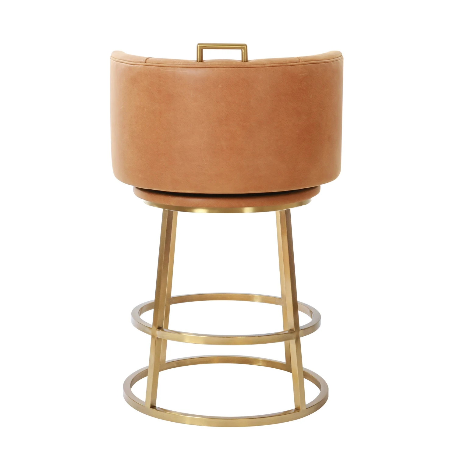 Rosita Swivel Counter Stool In Tobacco Leather 8 Rosita Swivel Counter Stool In Tobacco Leather - Image 8