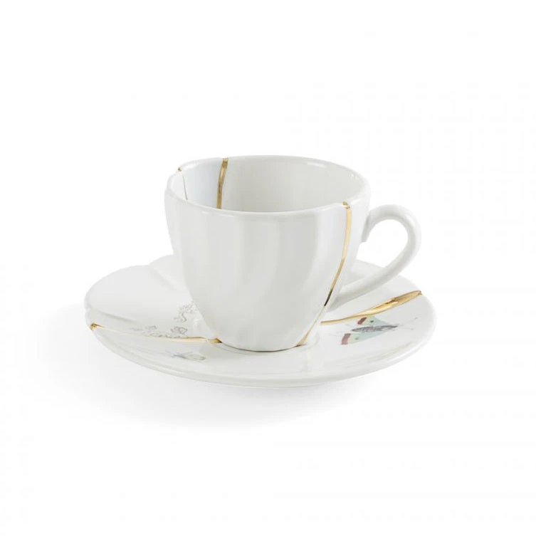 Kintsugi Coffee Cup With Saucer - N’2” 2 Kintsugi Coffee Cup With Saucer - N’2” - Image 2