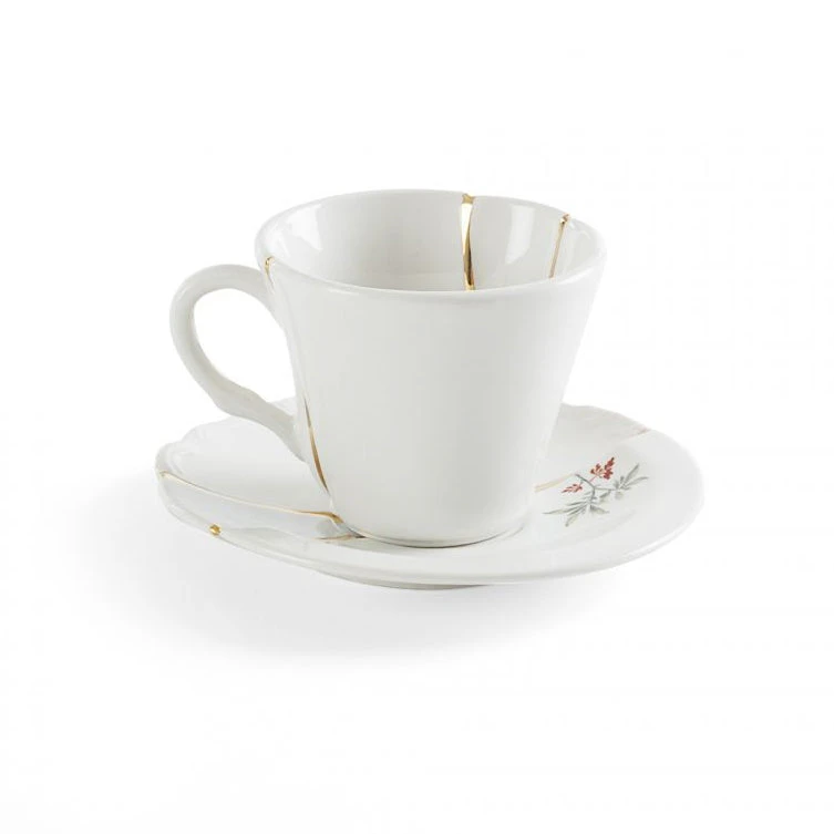 Kintsugi Coffee Cup With Saucer - N’3” 2 Kintsugi Coffee Cup With Saucer - N’3” - Image 2