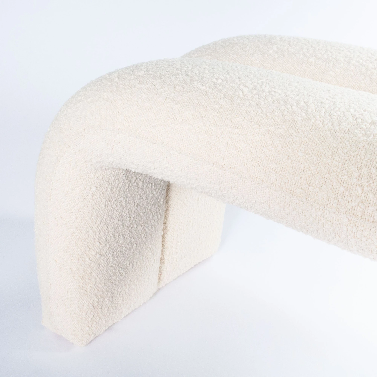 Maxwell Bench In Ivory Boucle 6 Maxwell Bench In Ivory Boucle - Image 6
