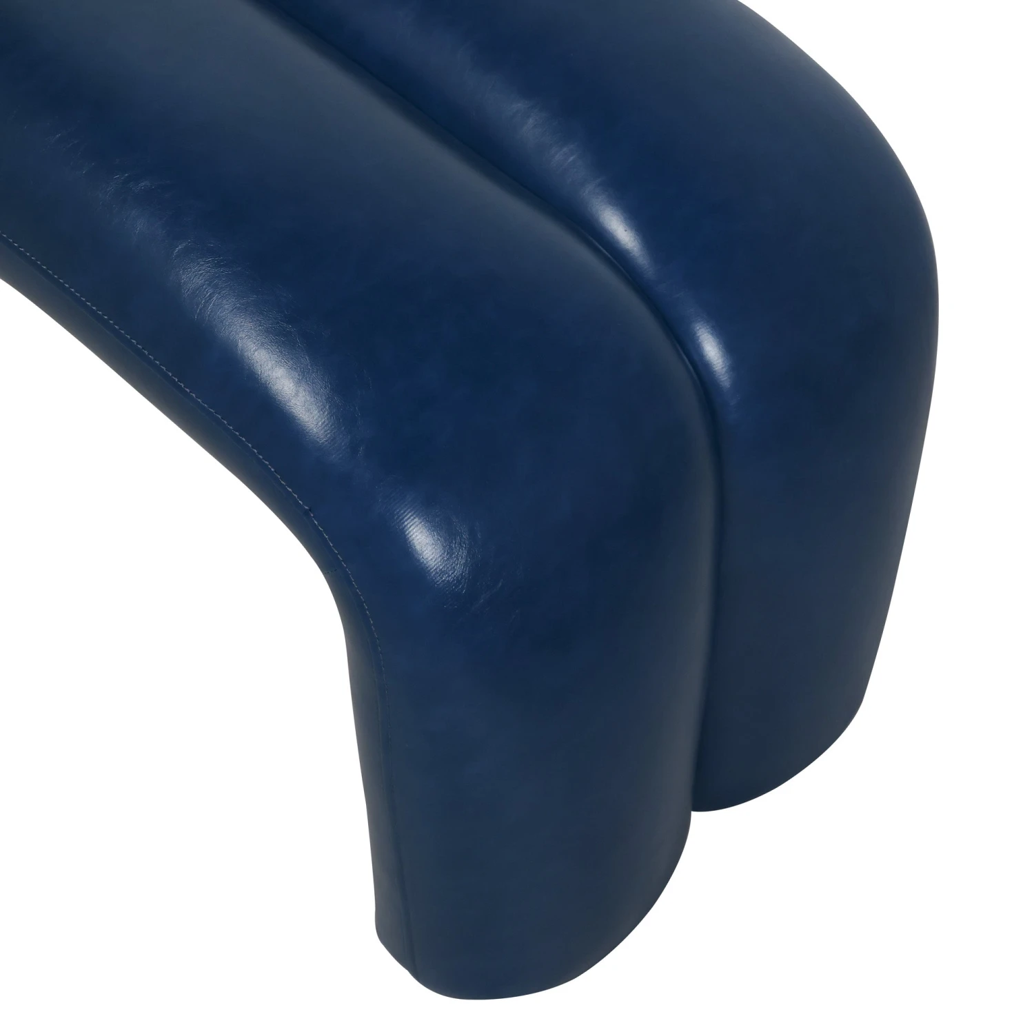 Maxwell Bench In Blue Leather 4 Maxwell Bench In Blue Leather - Image 4