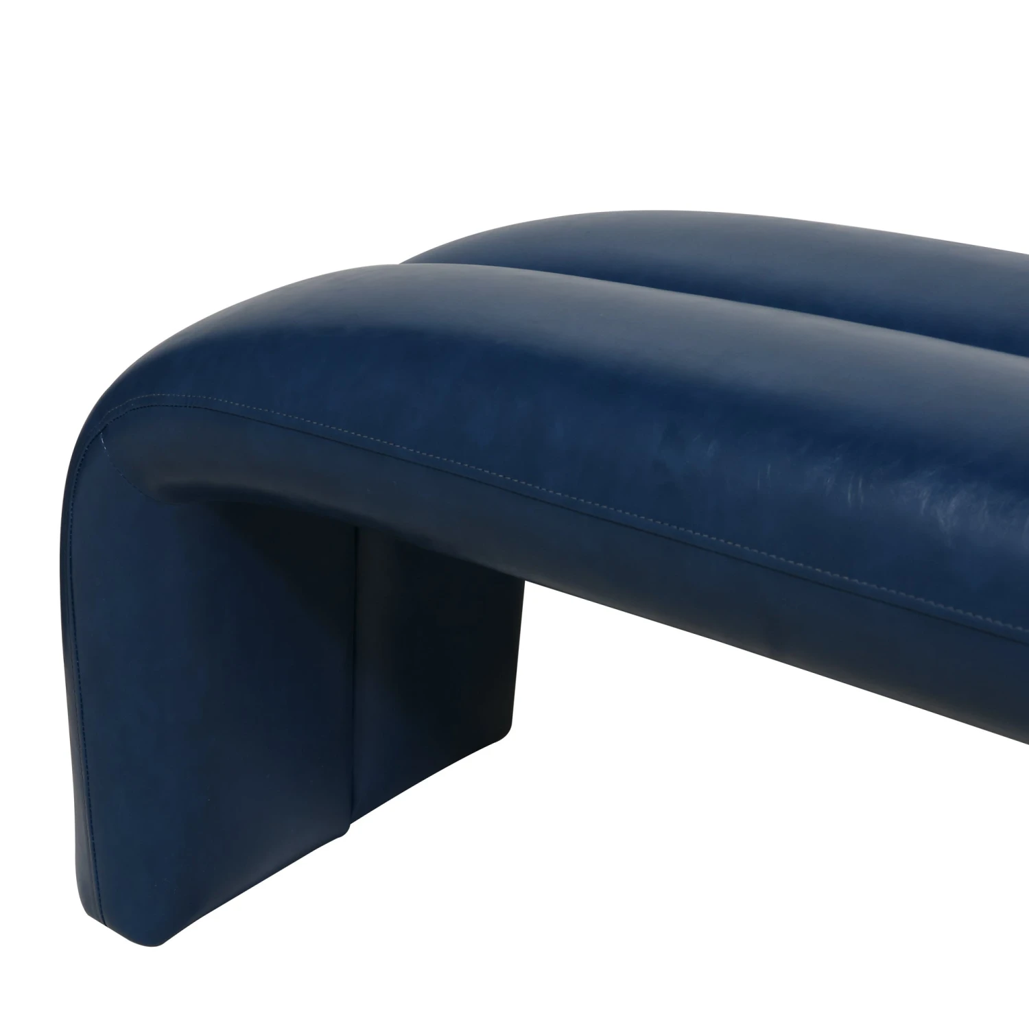 Maxwell Bench In Blue Leather 5 Maxwell Bench In Blue Leather - Image 5
