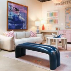 Maxwell Bench In Blue Leather 13 Maxwell Bench In Blue Leather -Scout Design Studio MaxwellBenchinBlueLeather.06