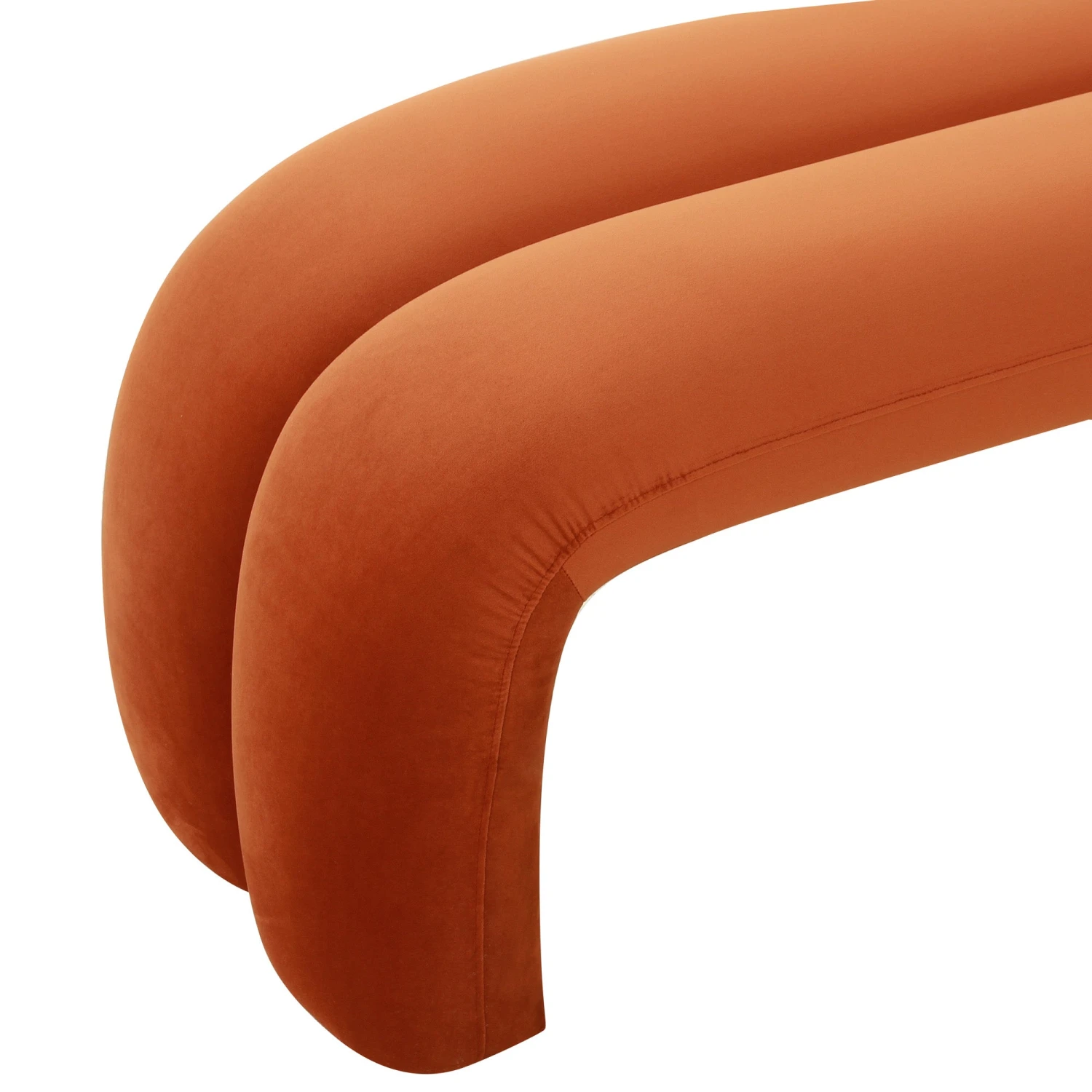 Maxwell Bench In Persimmon Velvet 3 Maxwell Bench In Persimmon Velvet - Image 3