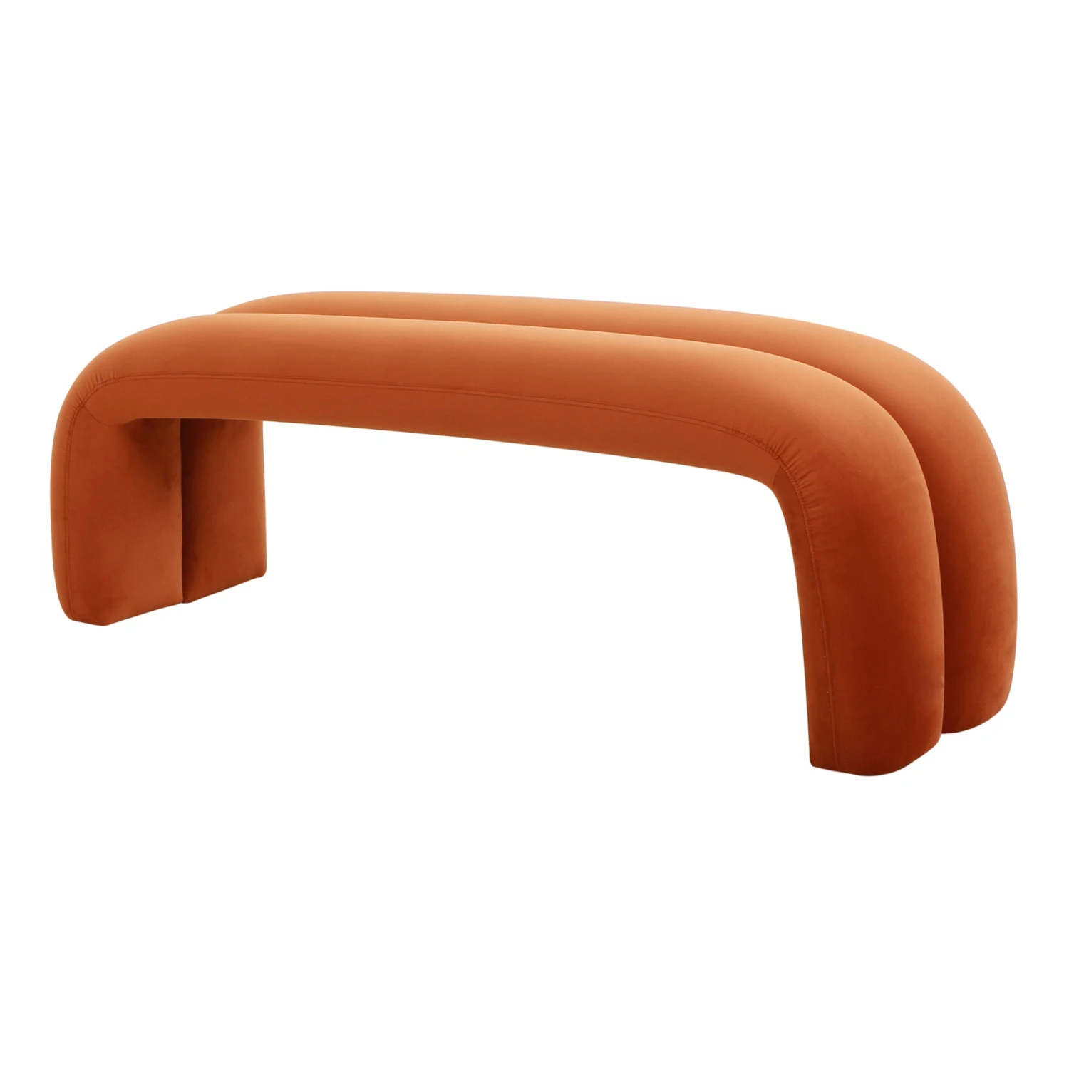 Maxwell Bench In Persimmon Velvet 1 Maxwell Bench In Persimmon Velvet