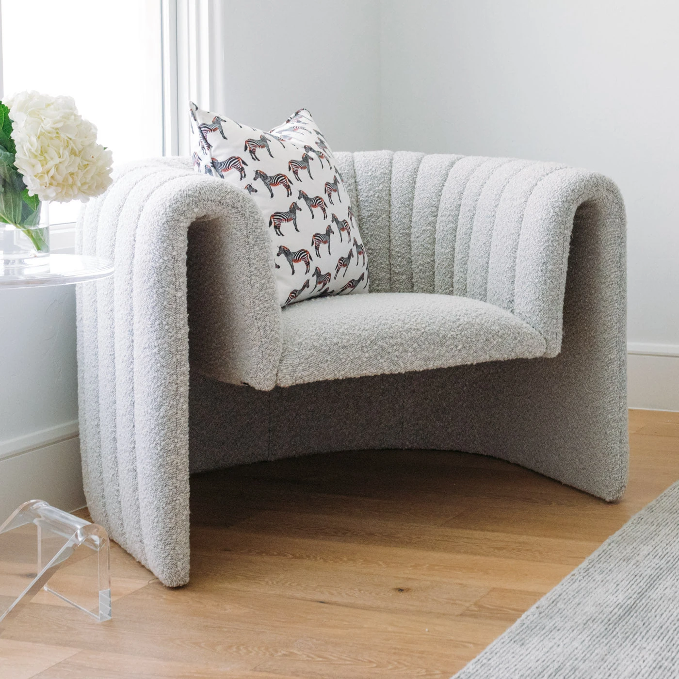 Miles Chair In Grey Boucle 3 Miles Chair In Grey Boucle - Image 3